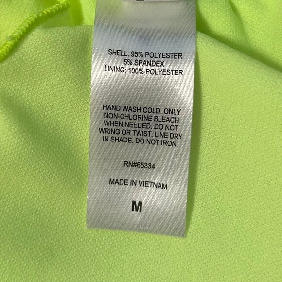 Salt+Cove Sandy Ribbed One-Shoulder Bikini Top Citron Yellow Size M - Picture 6 of 8